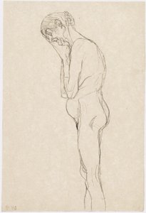 Vieille femme debout de profil vers la gauche - Gustav Klimt